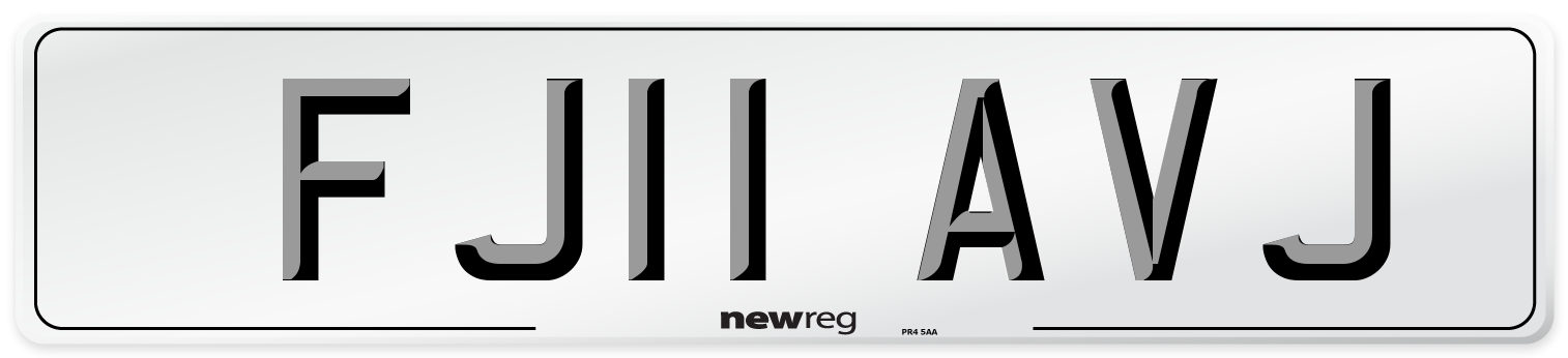 FJ11 AVJ Number Plate from New Reg